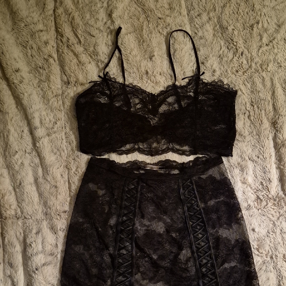 Victoria's Secret Black Lace Chemise